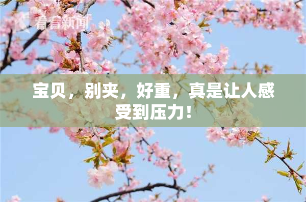 宝贝，别夹，好重，真是让人感受到压力！