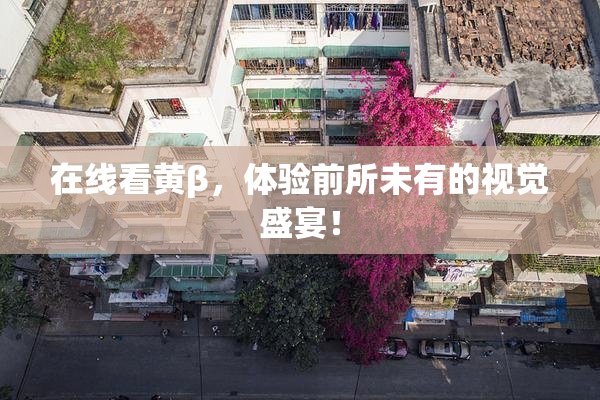 在线看黄β，体验前所未有的视觉盛宴！