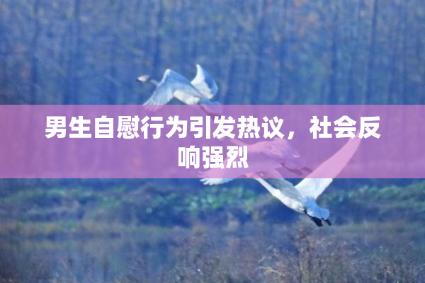 男生自慰行为引发热议，社会反响强烈