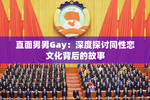直面男男Gay：深度探讨同性恋文化背后的故事