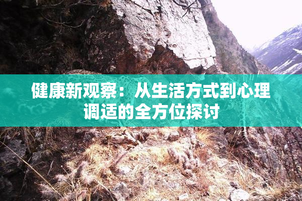 健康新观察：从生活方式到心理调适的全方位探讨
