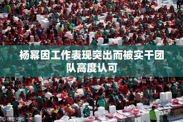杨幂因工作表现突出而被实干团队高度认可