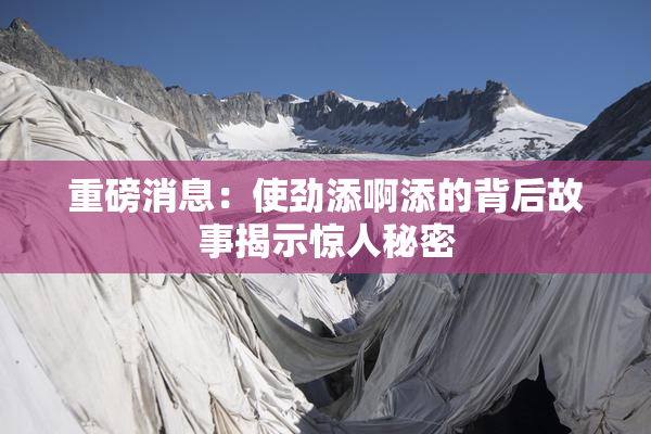 重磅消息：使劲添啊添的背后故事揭示惊人秘密