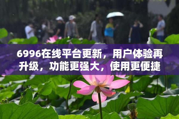 6996在线平台更新，用户体验再升级，功能更强大，使用更便捷！