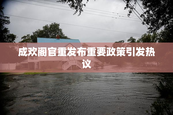 成欢阁官重发布重要政策引发热议
