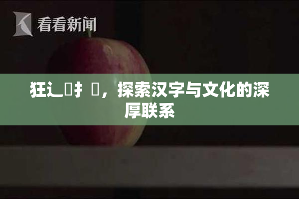 狂辶喿扌畐，探索汉字与文化的深厚联系