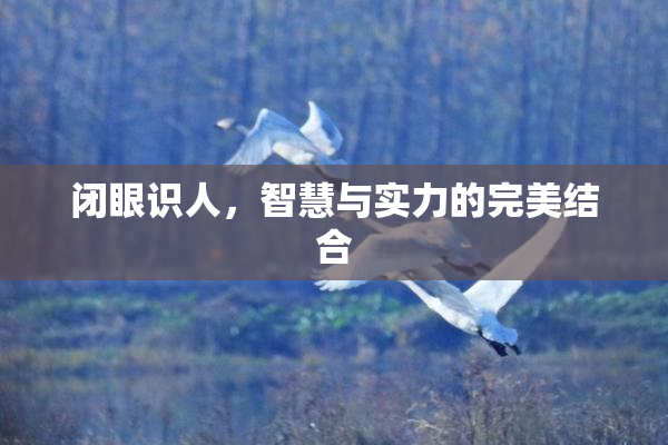 闭眼识人，智慧与实力的完美结合