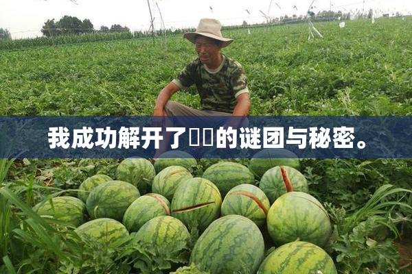 我成功解开了妺妺的谜团与秘密。