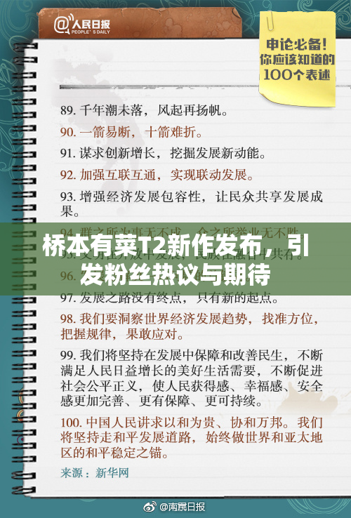 桥本有菜T2新作发布，引发粉丝热议与期待