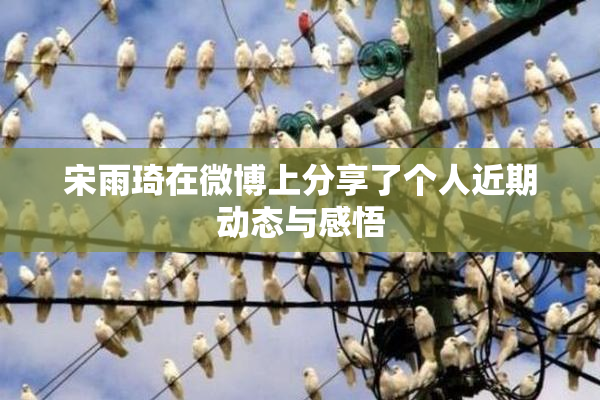 宋雨琦在微博上分享了个人近期动态与感悟