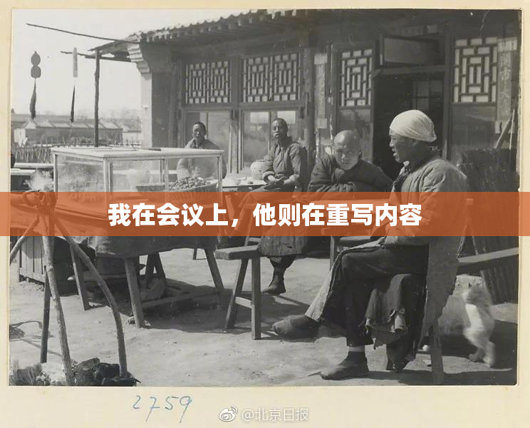我在会议上，他则在重写内容