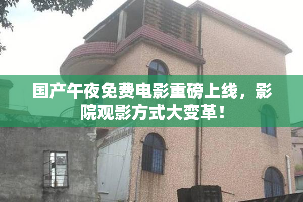 国产午夜免费电影重磅上线，影院观影方式大变革！