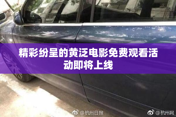 精彩纷呈的黄泛电影免费观看活动即将上线