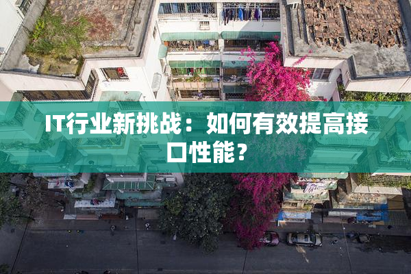 IT行业新挑战：如何有效提高接口性能？