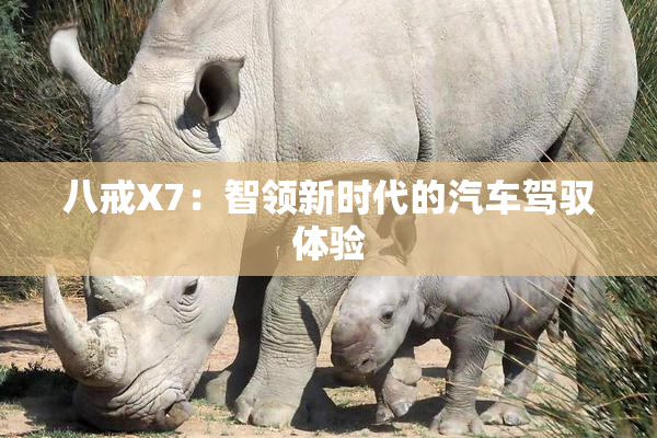 八戒X7：智领新时代的汽车驾驭体验