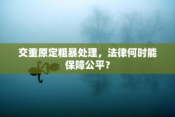交重原定粗暴处理，法律何时能保障公平？