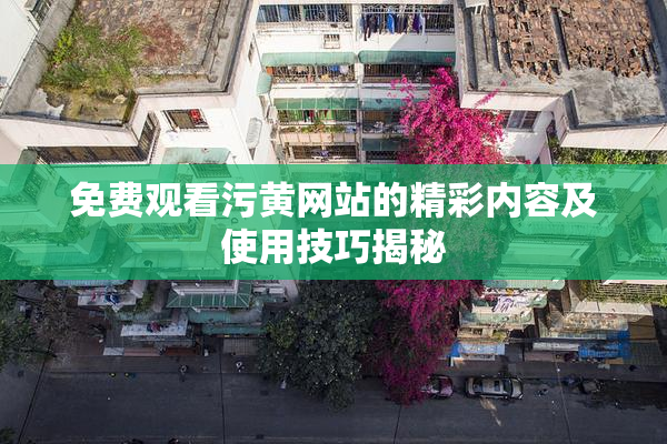 免费观看污黄网站的精彩内容及使用技巧揭秘