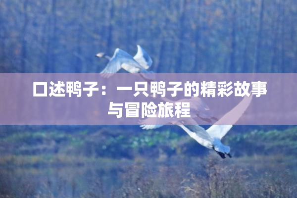 口述鸭子：一只鸭子的精彩故事与冒险旅程