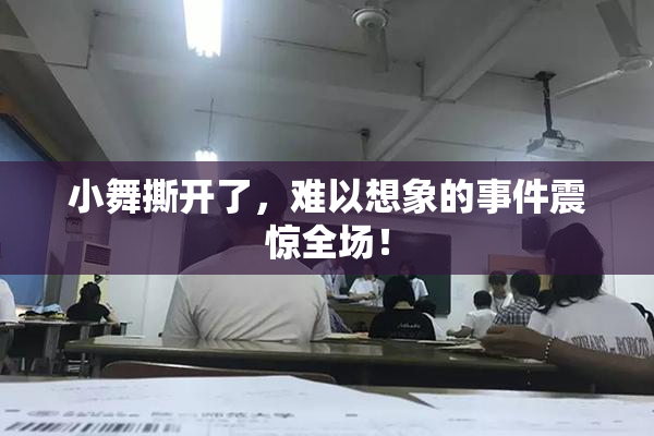 小舞撕开了，难以想象的事件震惊全场！