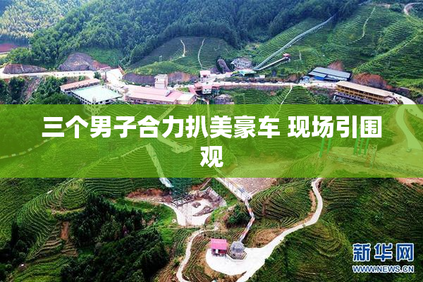 三个男子合力扒美豪车 现场引围观