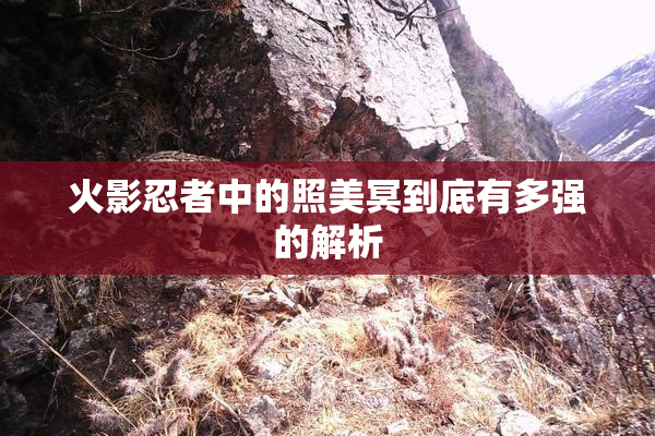 火影忍者中的照美冥到底有多强的解析