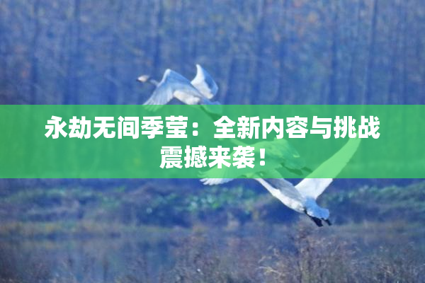 永劫无间季莹：全新内容与挑战震撼来袭！