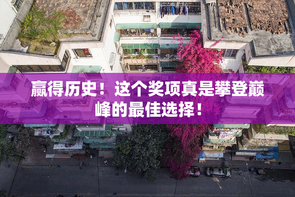 赢得历史！这个奖项真是攀登巅峰的最佳选择！