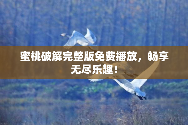 蜜桃破解完整版免费播放，畅享无尽乐趣！