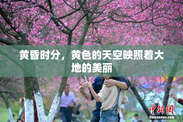 黄昏时分，黄色的天空映照着大地的美丽