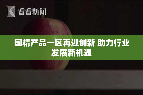 国精产品一区再迎创新 助力行业发展新机遇