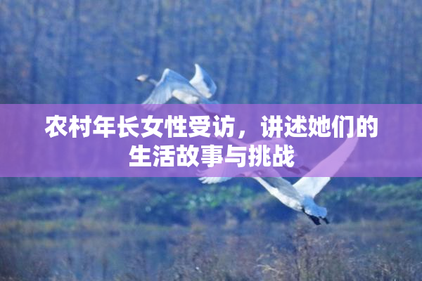 农村年长女性受访，讲述她们的生活故事与挑战