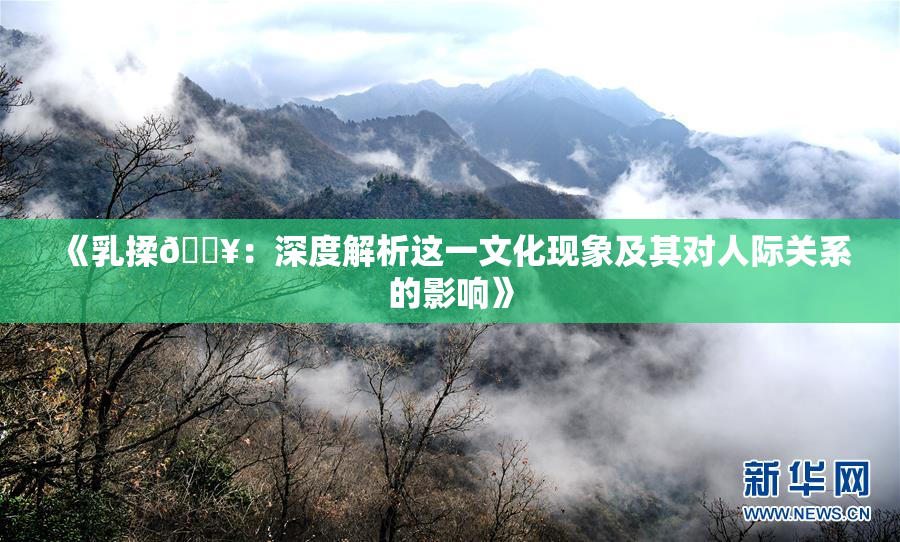 《乳揉🔥：深度解析这一文化现象及其对人际关系的影响》