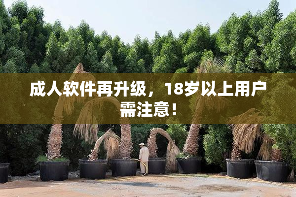 成人软件再升级，18岁以上用户需注意！