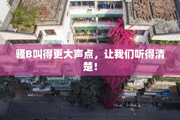 骚B叫得更大声点，让我们听得清楚！
