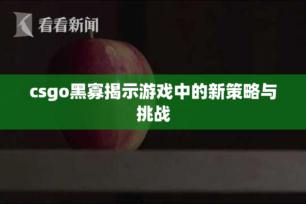 csgo黑寡揭示游戏中的新策略与挑战
