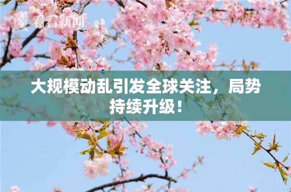 大规模动乱引发全球关注，局势持续升级！