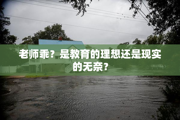 老师乖？是教育的理想还是现实的无奈？