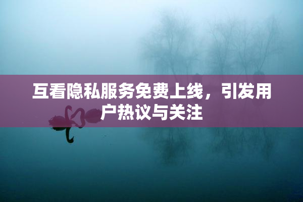 互看隐私服务免费上线，引发用户热议与关注