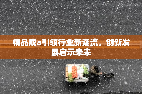 精品成a引领行业新潮流，创新发展启示未来