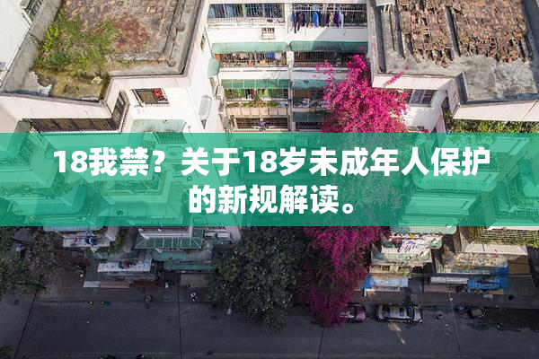 18我禁？关于18岁未成年人保护的新规解读。