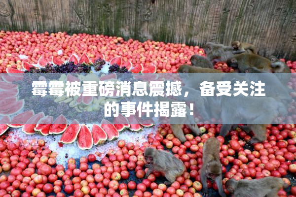 霉霉被重磅消息震撼，备受关注的事件揭露！