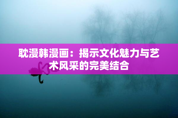 耽漫韩漫画：揭示文化魅力与艺术风采的完美结合