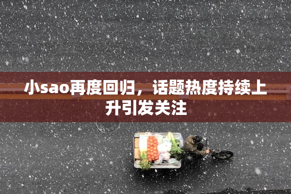 小sao再度回归，话题热度持续上升引发关注