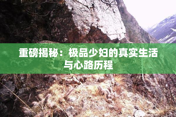 重磅揭秘：极品少妇的真实生活与心路历程