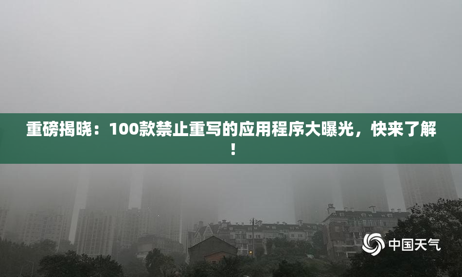 重磅揭晓：100款禁止重写的应用程序大曝光，快来了解！