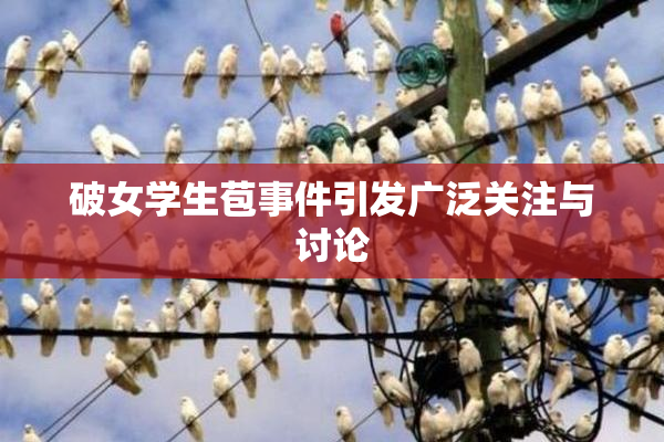 破女学生苞事件引发广泛关注与讨论
