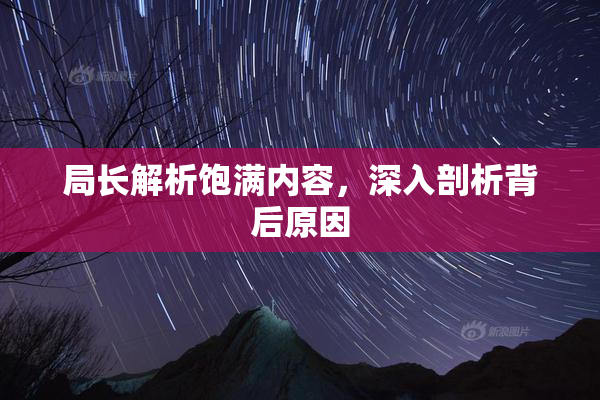 局长解析饱满内容，深入剖析背后原因