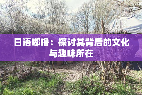 日语嘟噜：探讨其背后的文化与趣味所在
