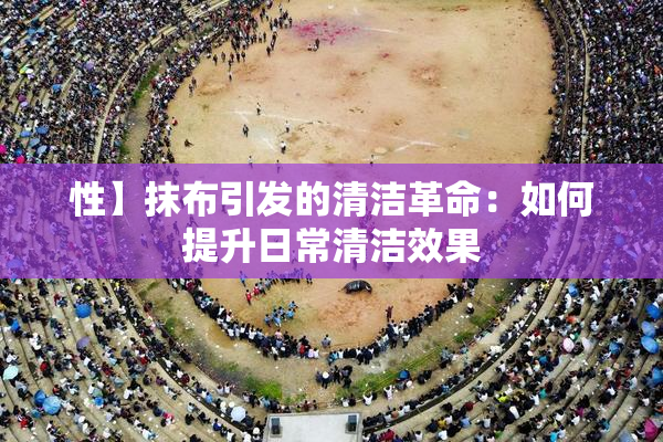 性】抹布引发的清洁革命：如何提升日常清洁效果