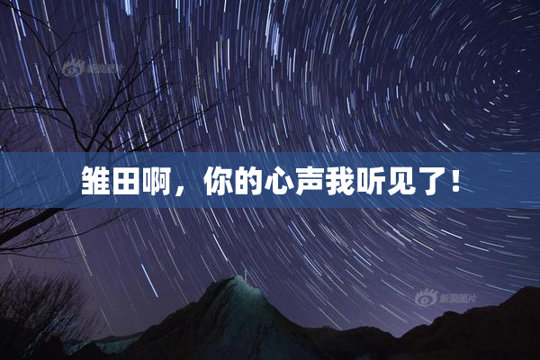 雏田啊，你的心声我听见了！
